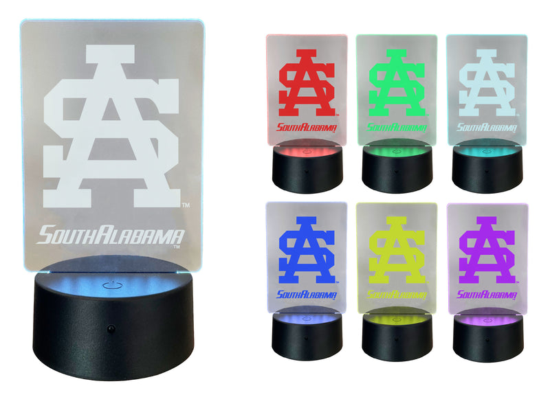 University of South Alabama Acrylic Color Changing LED Night Light with Remote and USB plug in Officially Licensed Collegiate Product Single