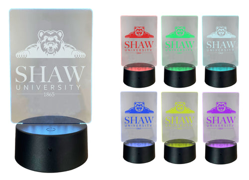 Shaw University Bears Acrylic Color Changing LED Night Light with Remote and USB plug in Officially Licensed Collegiate Product 4-Pack