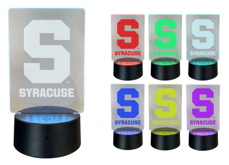 Syracuse Orange Acrylic Color Changing LED Night Light with Remote and USB plug in Officially Licensed Collegiate Product Single