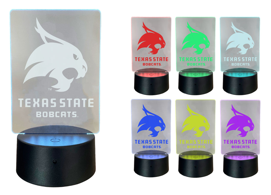 Texas State Bobcats Acrylic Color Changing LED Night Light with Remote and USB plug in Officially Licensed Collegiate Product Single