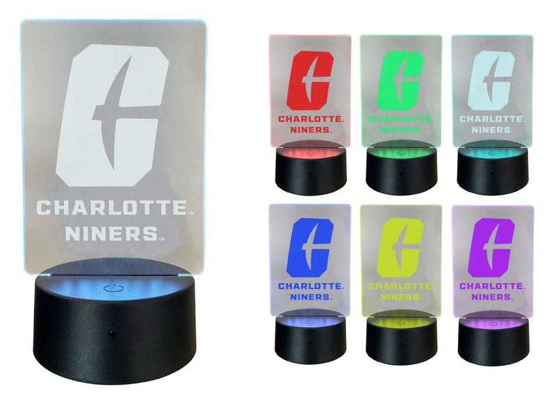 North Carolina Charlotte Forty-Niners Acrylic Color Changing LED Night Light with Remote and USB plug in Officially Licensed Collegiate Product Single