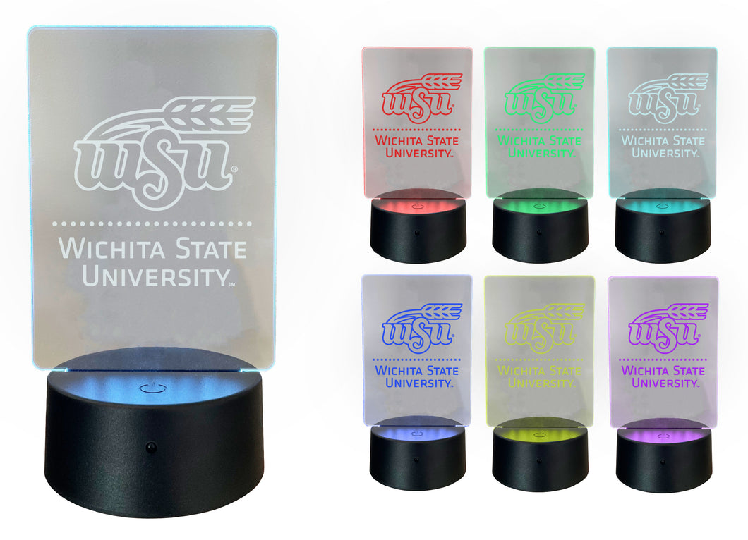 Wichita State Shockers Acrylic Color Changing LED Night Light with Remote and USB plug in Officially Licensed Collegiate Product Single