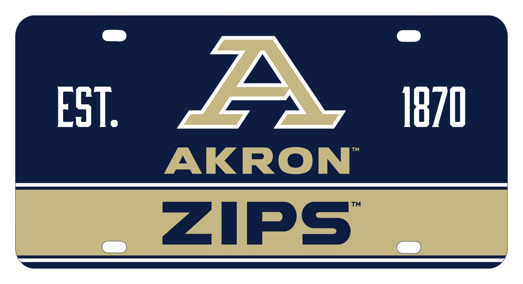 Akron Zips Metal License Plate Car Tag