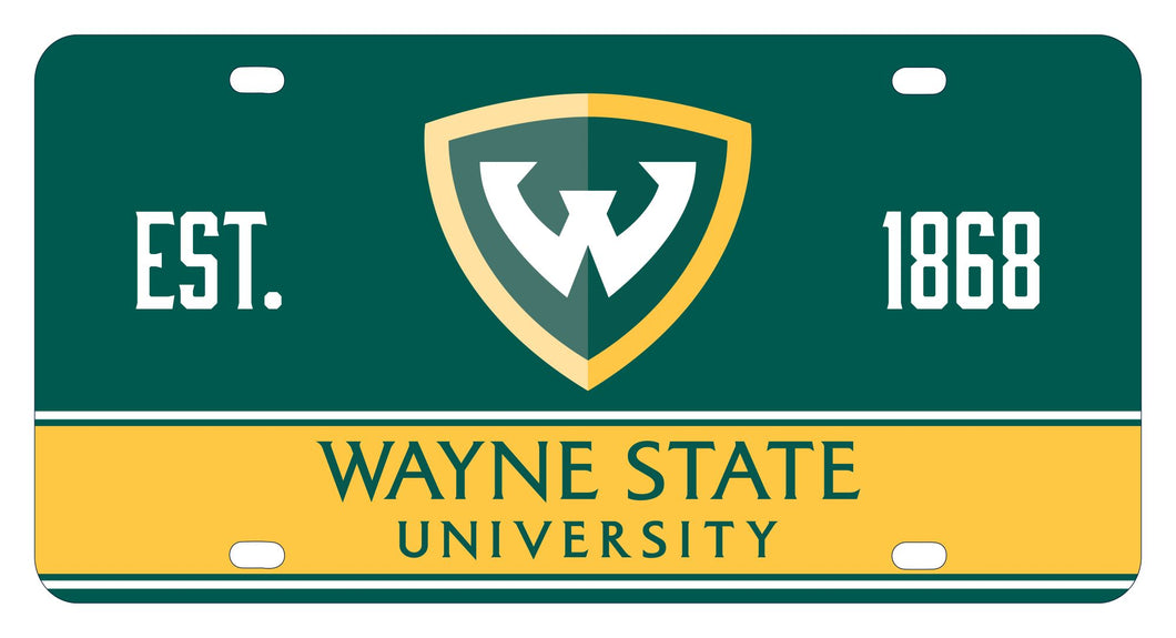 Wayne State Metal Mini License Plate - Lightweight, Sturdy & Versatile