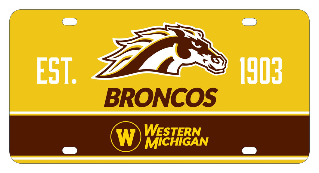 Western Michigan University Metal License Plate Car Tag