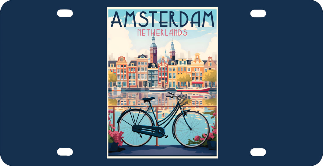 Amsterdam Netherlands Design A Souvenir Metal License Plate 