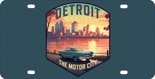 Detroit Michigan Design A Souvenir Metal License Plate 