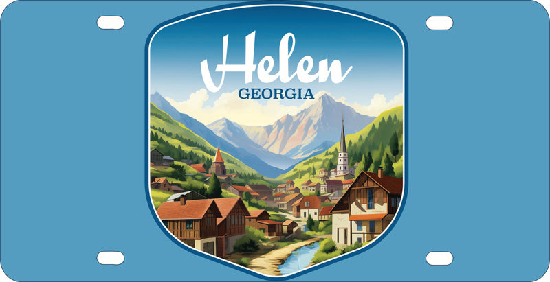 Helen Georgia Town in Mountains Design Souvenir Metal License Plate 