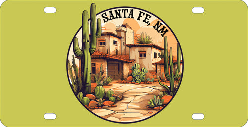 Santa Fe New Mexico Design D Souvenir Metal License Plate 