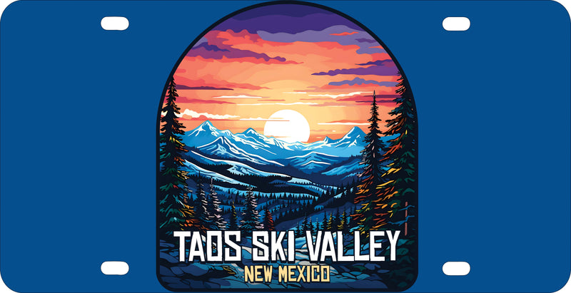 Taos Ski Valley Design B Souvenir Metal License Plate 