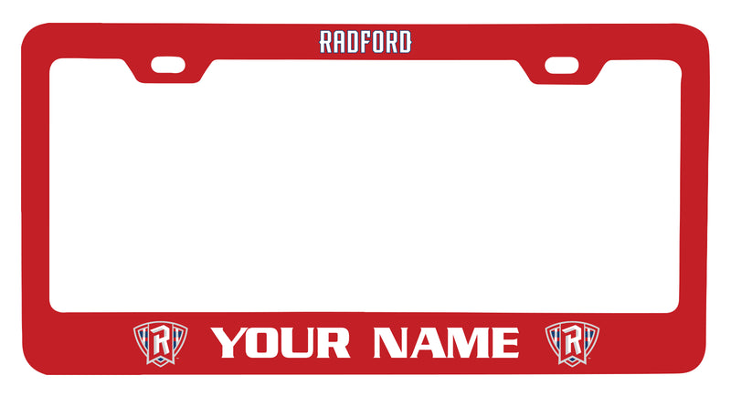 Radford University Highlanders Customizable Metal License Plate Frame Officially Licensed Collegiate Product  