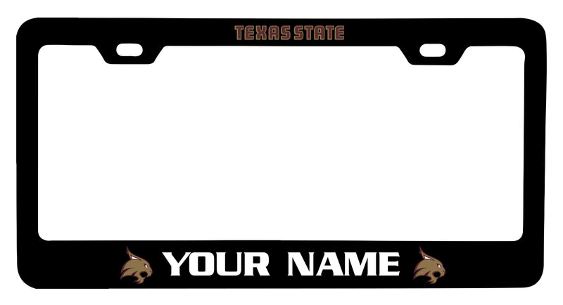 Texas State Bobcats Customizable Metal License Plate Frame Officially Licensed Collegiate Product  