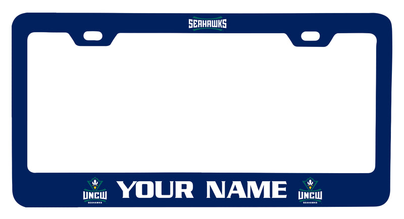 North Carolina Wilmington Seahawks Customizable Metal License Plate Frame Officially Licensed Collegiate Product  