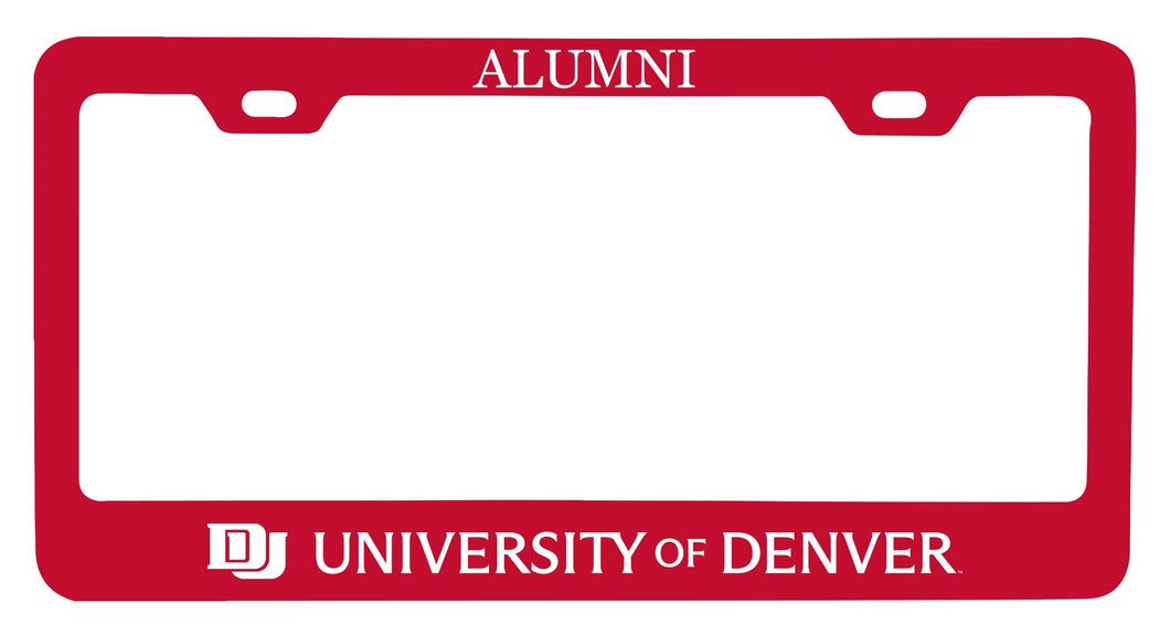 NCAA University of Denver Pioneers Alumni License Plate Frame - Colorful Heavy Gauge Metal, Officially Licensed