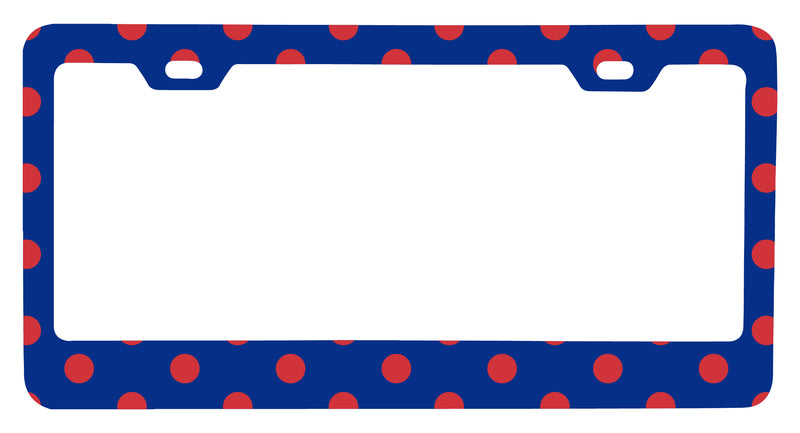 Red and Blue Polka Dot License Plate Frame