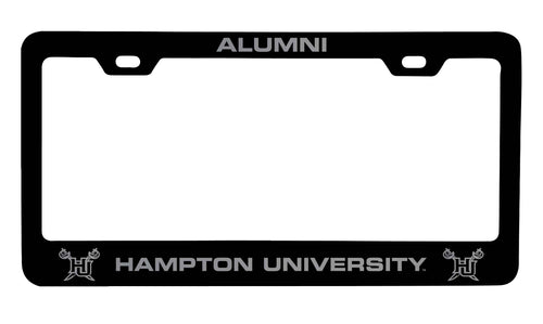 Hampton University NCAA Laser-Engraved Metal License Plate Frame - Choose Black or White Color