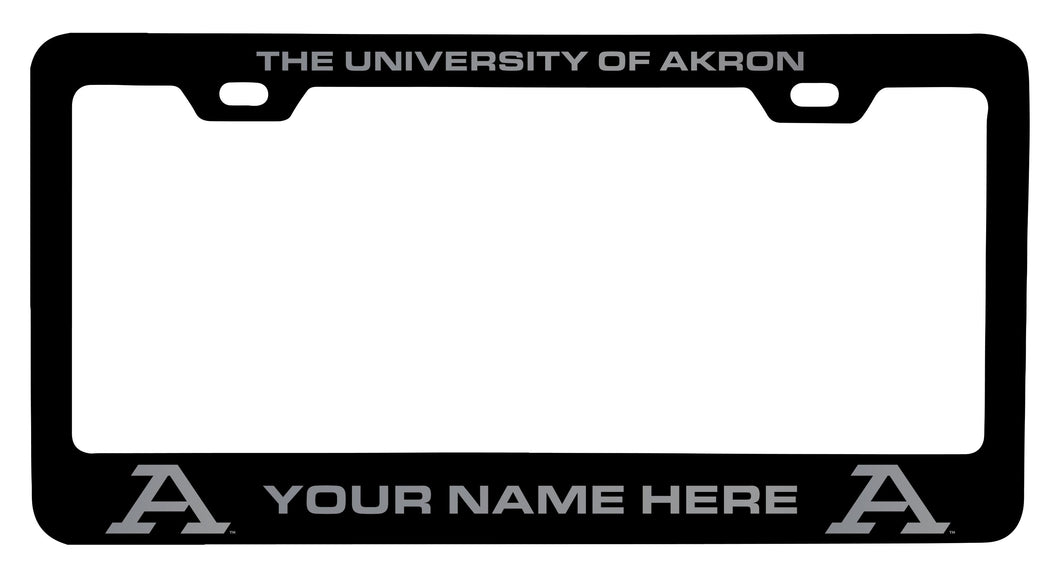 Customizable Akron Zips NCAA Laser-Engraved Metal License Plate Frame - Personalized Car Accessory