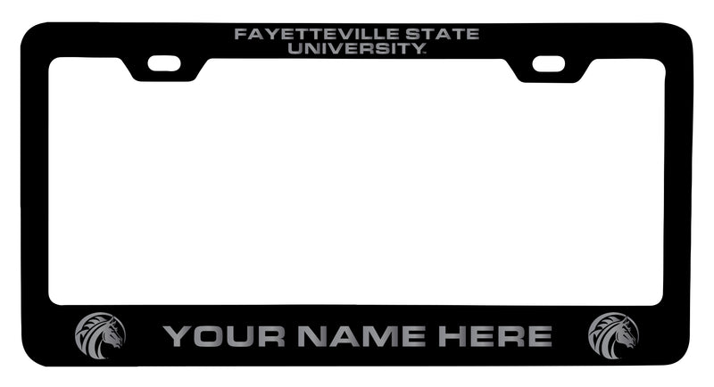 Fayetteville State University Customizable Engraved Metal License Plate Frame Officially Licensed Collegiate Product  Black