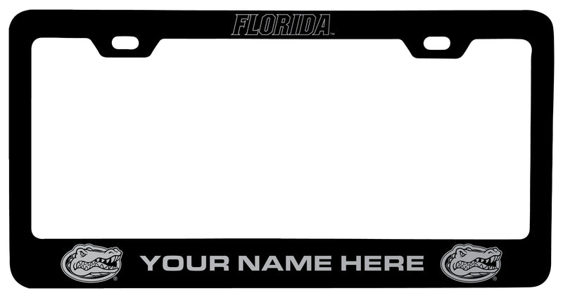 Florida Gators Customizable Engraved Metal License Plate Frame Officially Licensed Collegiate Product  Black