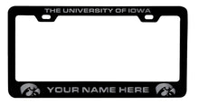 Load image into Gallery viewer, Customizable Iowa Hawkeyes NCAA Laser-Engraved Metal License Plate Frame - Personalized Car Accessory
