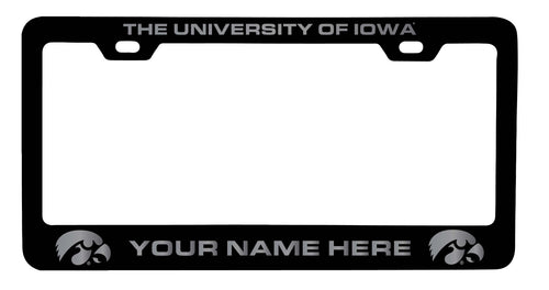 Customizable Iowa Hawkeyes NCAA Laser-Engraved Metal License Plate Frame - Personalized Car Accessory