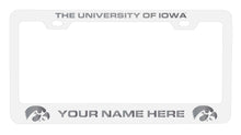 Load image into Gallery viewer, Customizable Iowa Hawkeyes NCAA Laser-Engraved Metal License Plate Frame - Personalized Car Accessory
