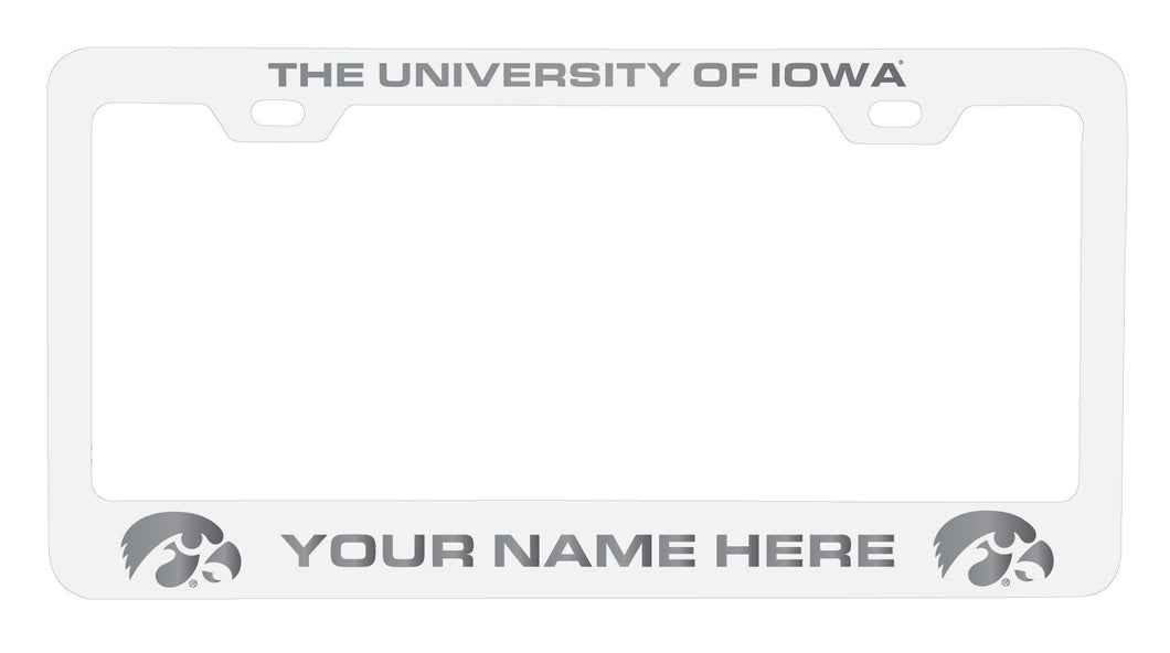 Customizable Iowa Hawkeyes NCAA Laser-Engraved Metal License Plate Frame - Personalized Car Accessory