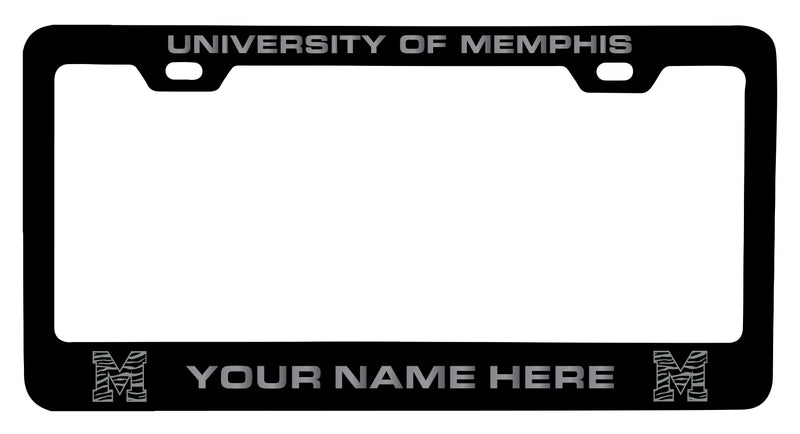 Memphis Tigers Customizable Engraved Metal License Plate Frame Officially Licensed Collegiate Product  Black