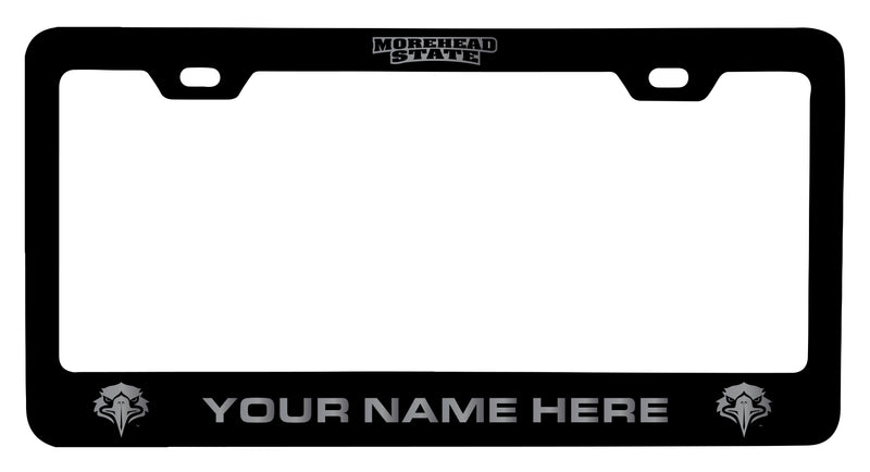 Morehead State University Customizable Engraved Metal License Plate Frame Officially Licensed Collegiate Product  Black