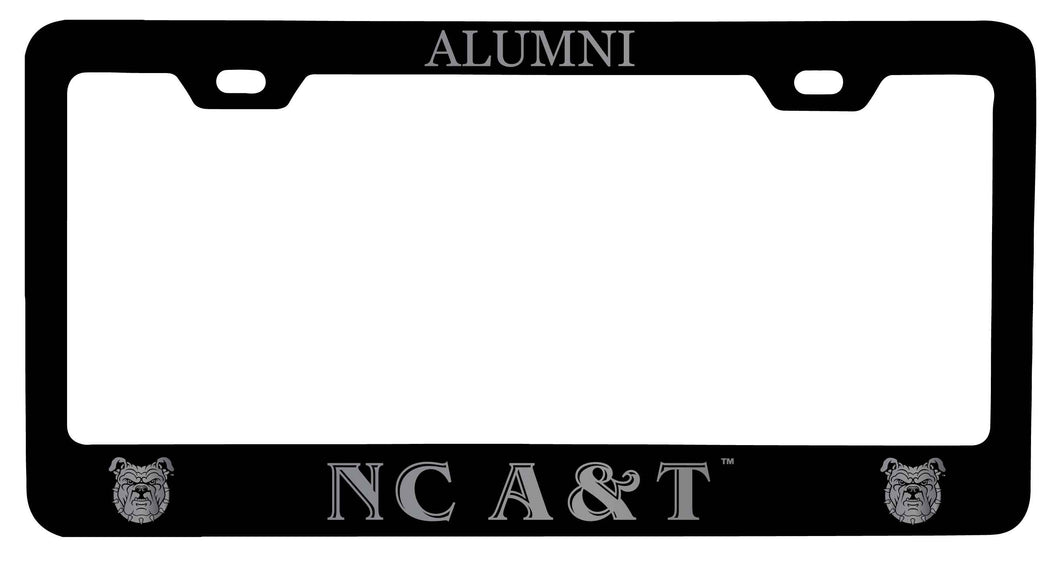 North Carolina A&T State Aggies NCAA Laser-Engraved Metal License Plate Frame - Choose Black or White Color