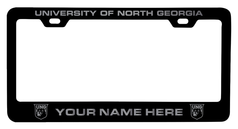 North Georgia Nighhawks Customizable Engraved Metal License Plate Frame Officially Licensed Collegiate Product  Black