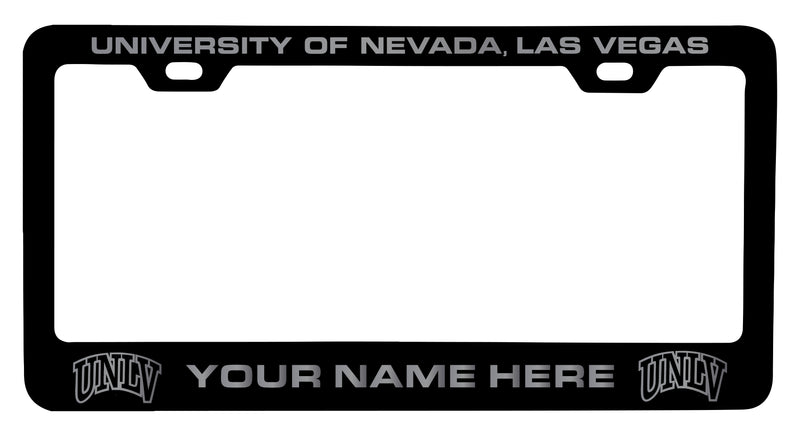UNLV Rebels Customizable Engraved Metal License Plate Frame Officially Licensed Collegiate Product  Black