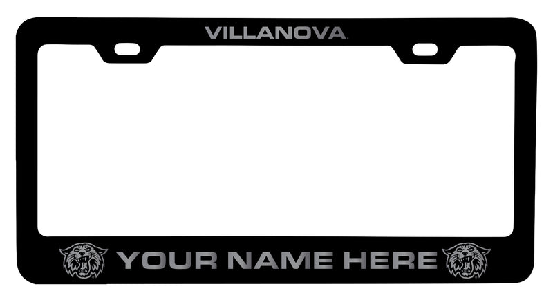 Villanova Wildcats Customizable Engraved Metal License Plate Frame Officially Licensed Collegiate Product  Black