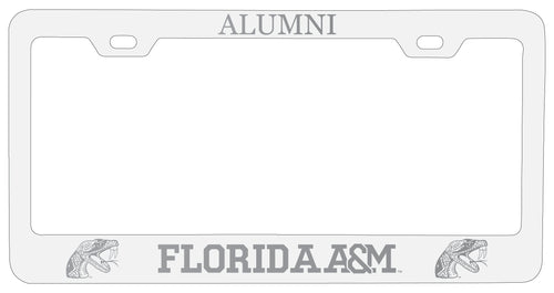 Florida A&M Rattlers Alumni Engraved Metal License Plate Frame White Officially Licensed