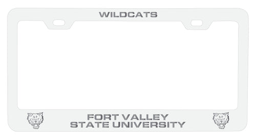 Fort Valley State University Engraved Metal License Plate Frame White Officially Licensed Collegiate Product White