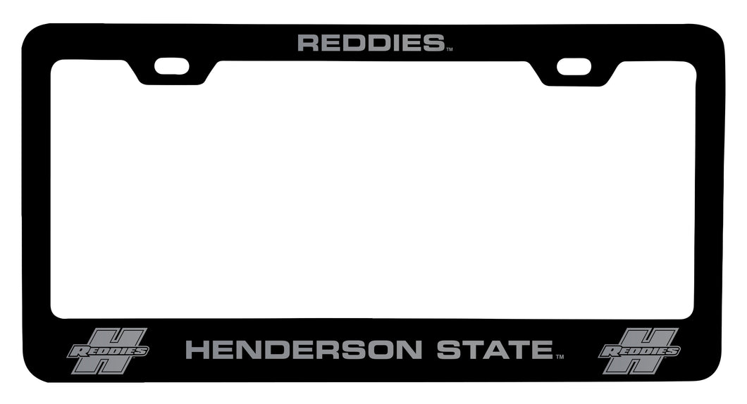 Henderson State Reddies Engraved Metal License Plate Frame Black Officially Licensed Collegiate Product Black