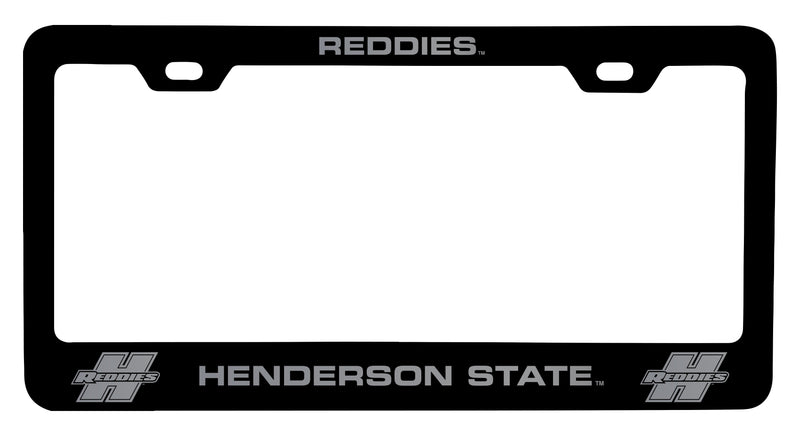 Henderson State Reddies Engraved Metal License Plate Frame Black Officially Licensed Collegiate Product Black
