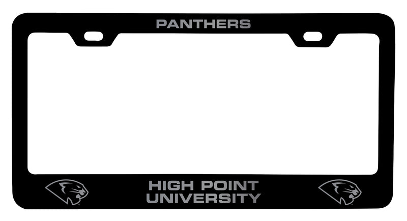 High Point University Engraved Metal License Plate Frame Black Officially Licensed Collegiate Product Black