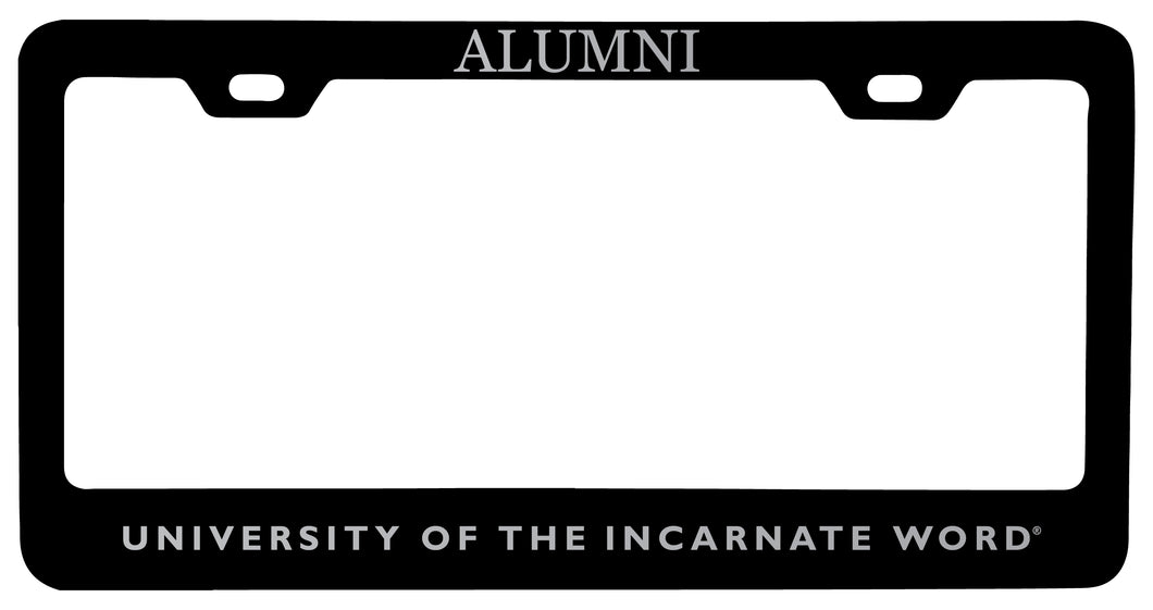 Incarnate Word Cardinals Alumni Engraved Metal License Plate Frame Black Officially Licensed  