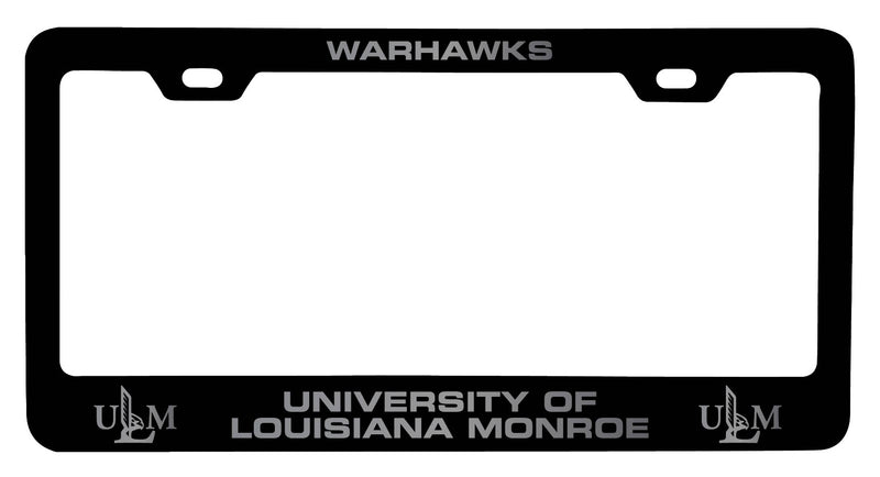 University of Louisiana Monroe Engraved Metal License Plate Frame Black Officially Licensed Collegiate Product Black