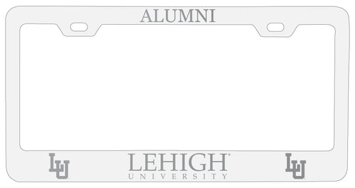 Lehigh University Mountain Hawks Alumni Engraved Metal License Plate Frame White Officially Licensed