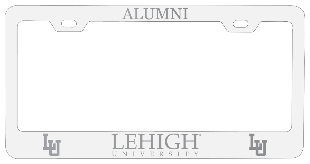 Lehigh University Mountain Hawks Alumni Engraved Metal License Plate Frame White Officially Licensed