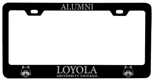Loyola University Ramblers Alumni Engraved Metal License Plate Frame Black Officially Licensed