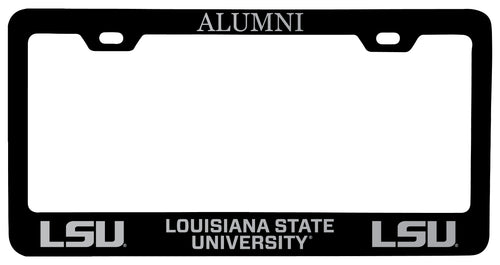 LSU Tigers Alumni Engraved Metal License Plate Frame Black Officially Licensed