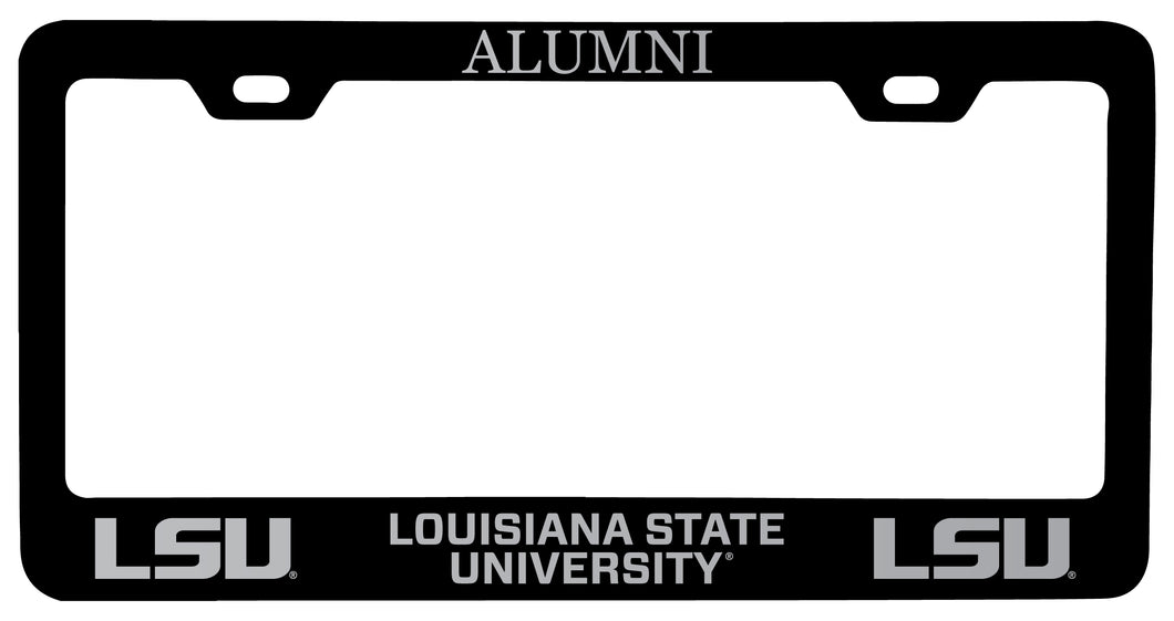 LSU Tigers Alumni Engraved Metal License Plate Frame Black Officially Licensed