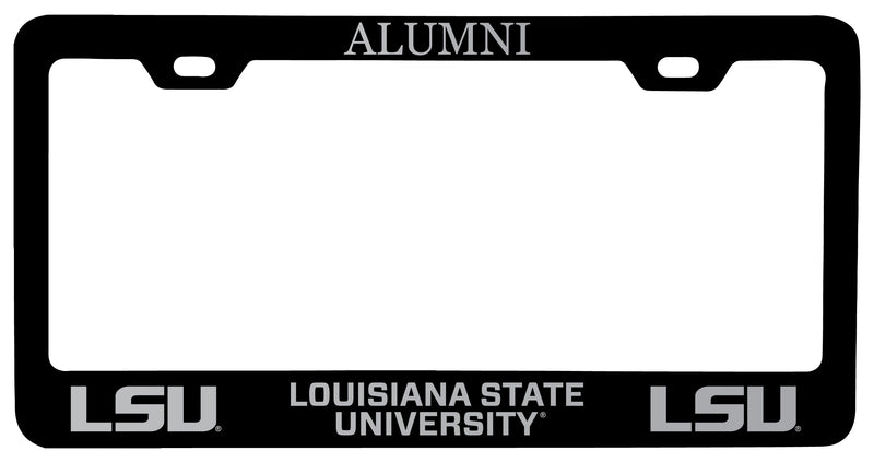 LSU Tigers Alumni Engraved Metal License Plate Frame Black Officially Licensed