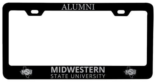 Midwestern State University Mustangs Alumni Engraved Metal License Plate Frame Black Officially Licensed