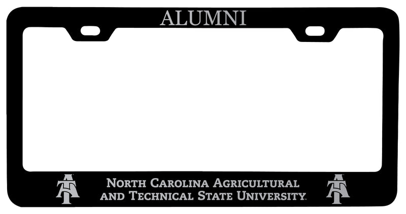 North Carolina A&T State Aggies Alumni Engraved Metal License Plate Frame Black Officially Licensed