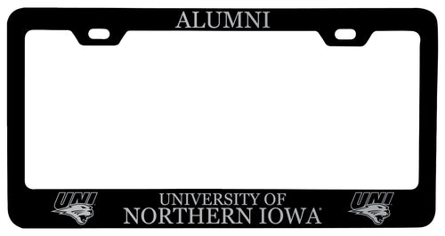 Northern Iowa Panthers Alumni Engraved Metal License Plate Frame Black Officially Licensed