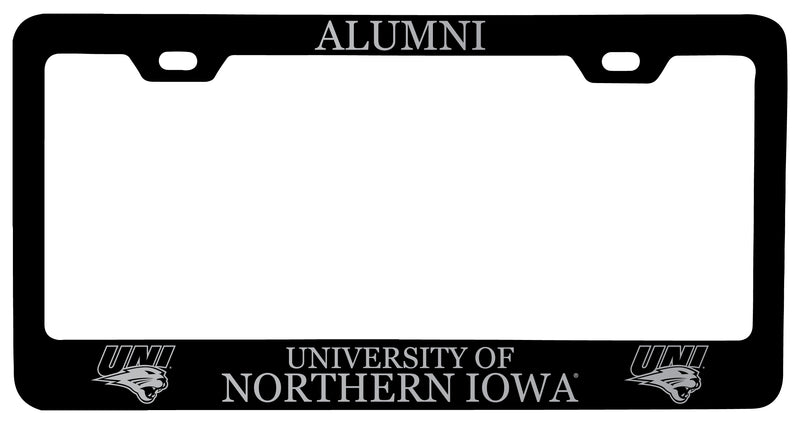 Northern Iowa Panthers Alumni Engraved Metal License Plate Frame Black Officially Licensed